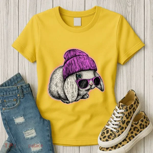 Cute Easter Cool Pink Bunny Rabbit Women's T-Shirt