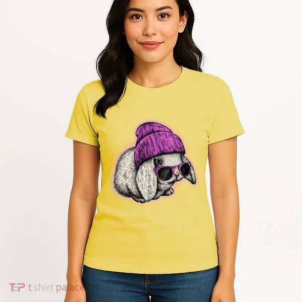 Cute Easter Cool Pink Bunny Rabbit Women's T-Shirt