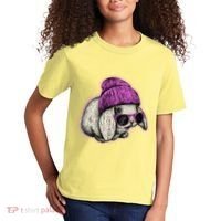 Cute Easter Cool Pink Bunny Rabbit Kids T-Shirt thumb 2