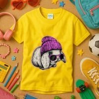 Cute Easter Cool Pink Bunny Rabbit Kids T-Shirt thumb 3