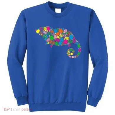 Colorful Egg Chameleon Gift Gift Easter Day Gift Sweatshirt