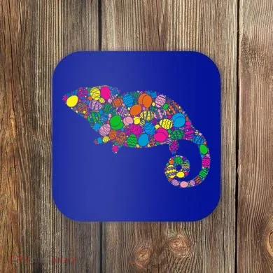 Colorful Egg Chameleon Gift Gift Easter Day Gift Coaster