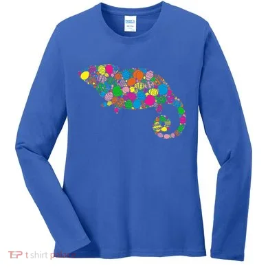 Colorful Egg Chameleon Gift Gift Easter Day Gift Women's Long Sleeve Shirt
