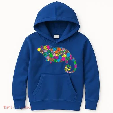 Colorful Egg Chameleon Gift Gift Easter Day Gift Kids Hoodie