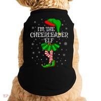 Cheerleader Elf Christmas Matching Family Elf Doggie Tank thumb 0