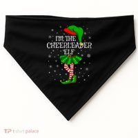 Cheerleader Elf Christmas Matching Family Elf USA-Made Doggie Bandana thumb 0