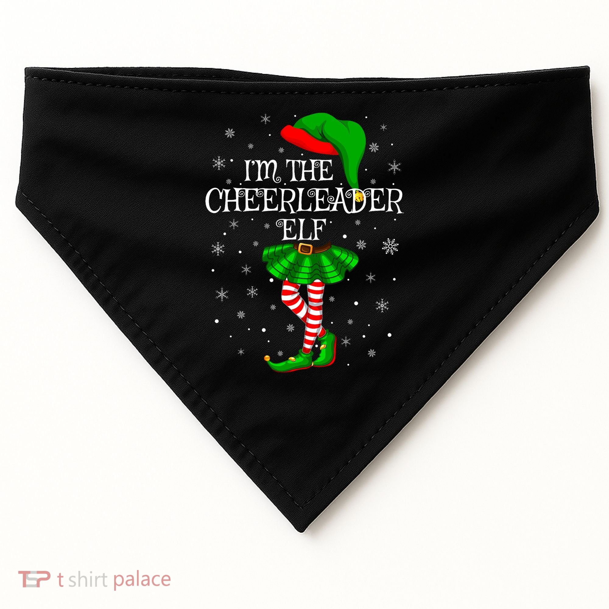 Cheerleader Elf Christmas Matching Family Elf USA-Made Doggie Bandana
