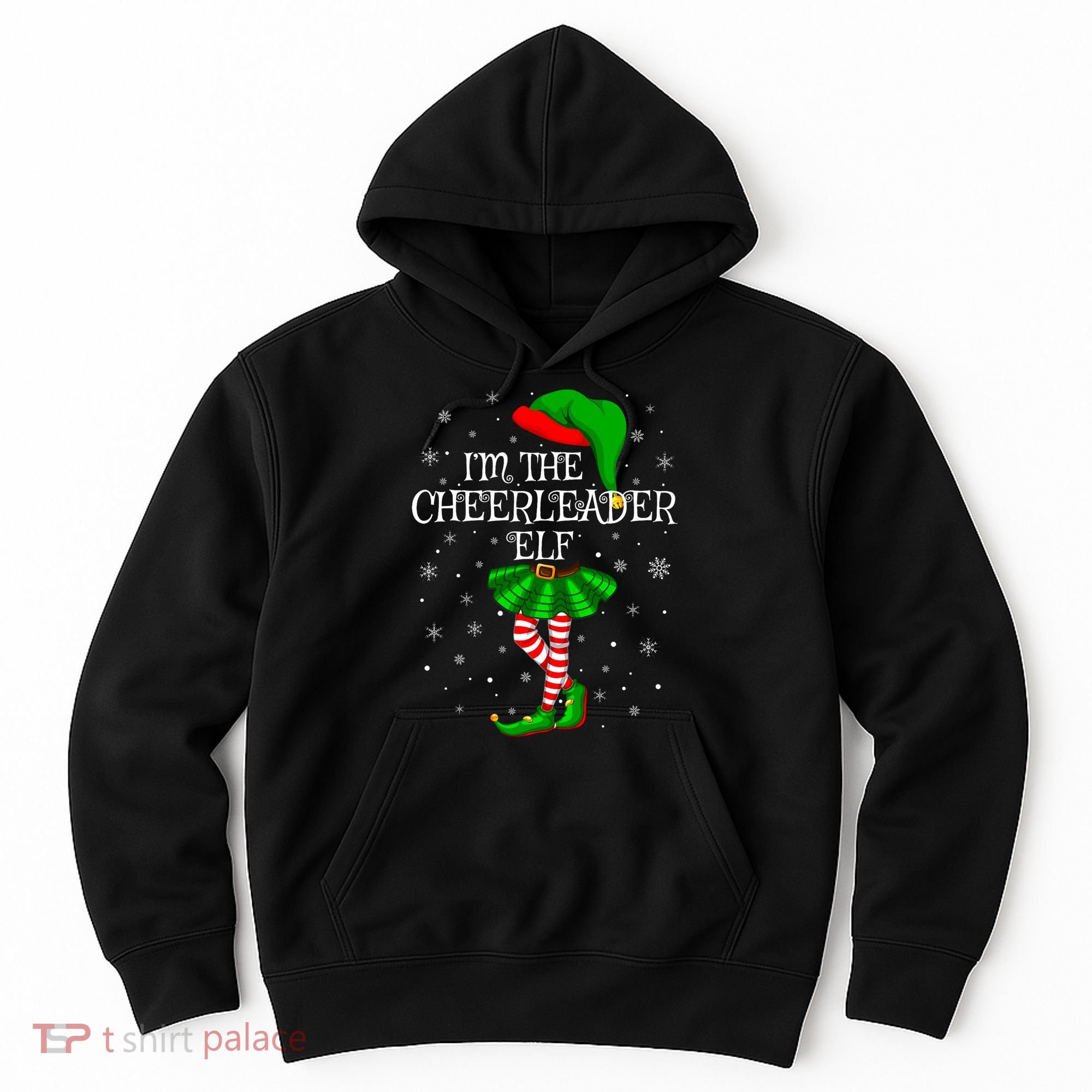 Cheerleader Elf Christmas Matching Family Elf Hoodie