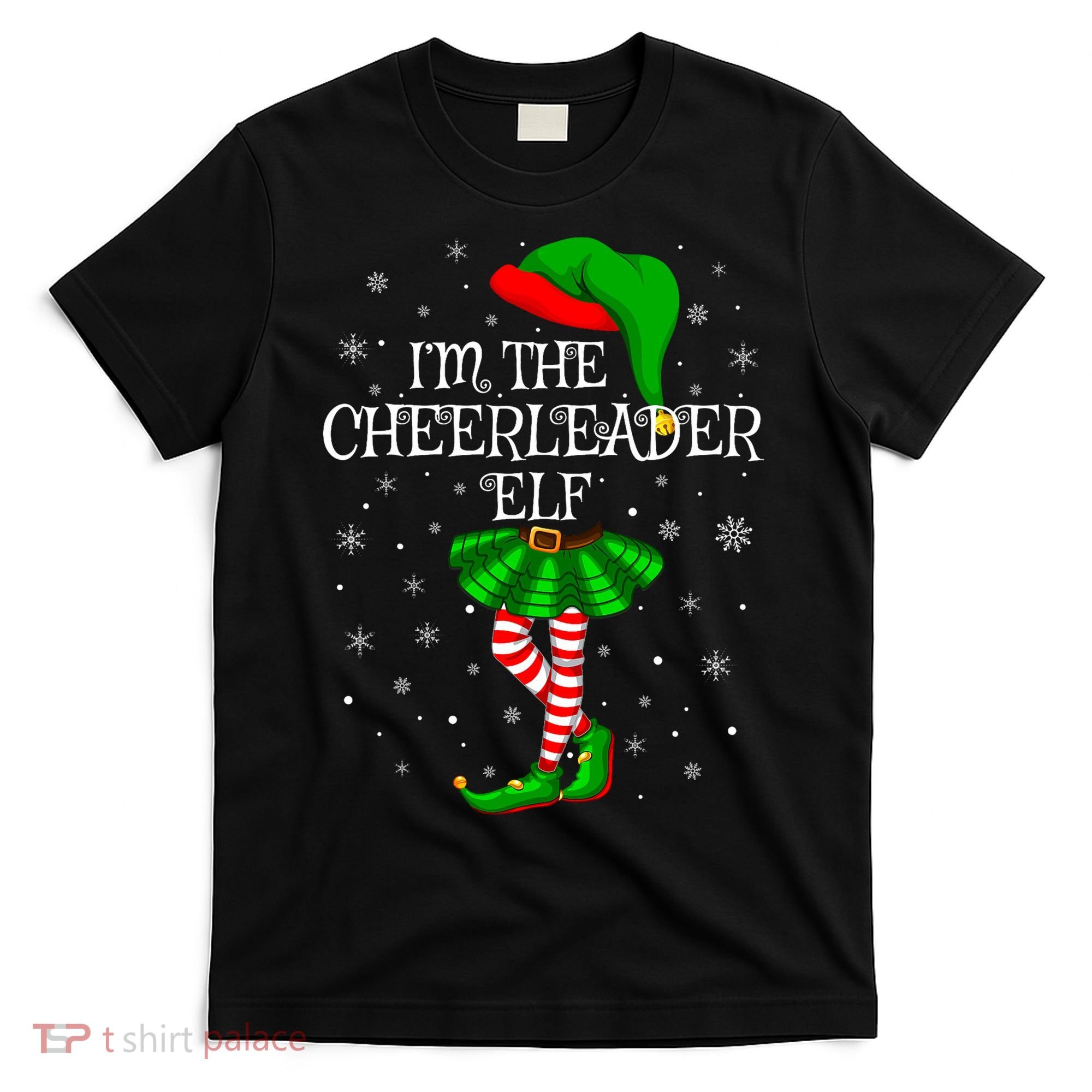 Cheerleader Elf Christmas Matching Family Elf T-Shirt