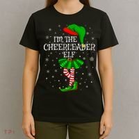 Cheerleader Elf Christmas Matching Family Elf T-Shirt thumb 4