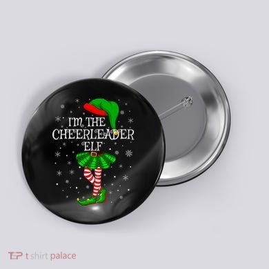 Cheerleader Elf Christmas Matching Family Elf Button