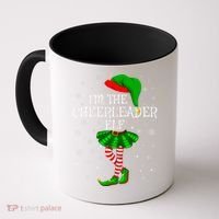 Cheerleader Elf Christmas Matching Family Elf Coffee Mug thumb 0
