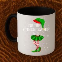 Cheerleader Elf Christmas Matching Family Elf Coffee Mug thumb 2
