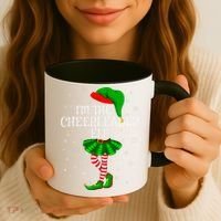 Cheerleader Elf Christmas Matching Family Elf Coffee Mug thumb 3