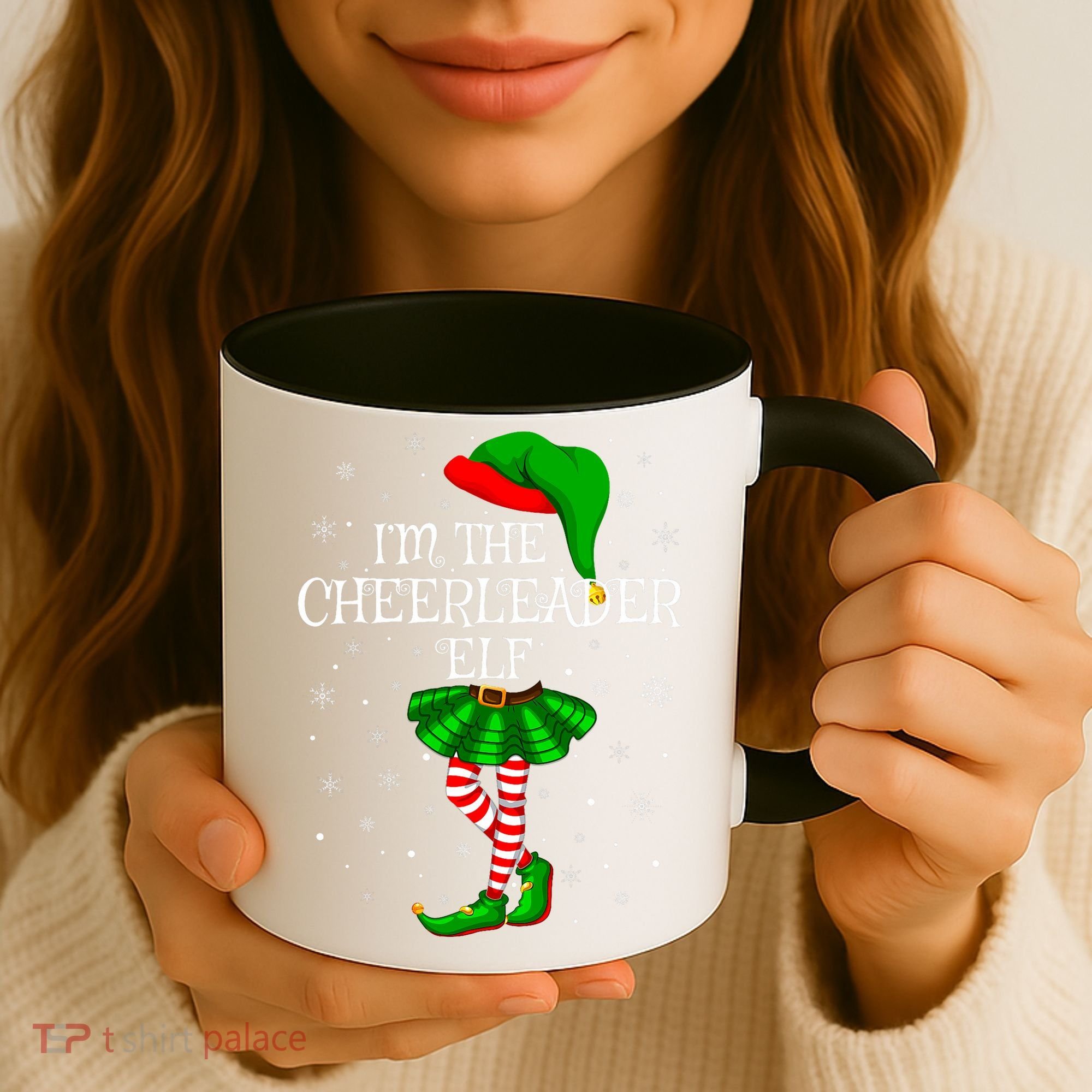 Cheerleader Elf Christmas Matching Family Elf Coffee Mug