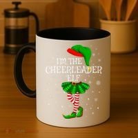 Cheerleader Elf Christmas Matching Family Elf Coffee Mug thumb 4