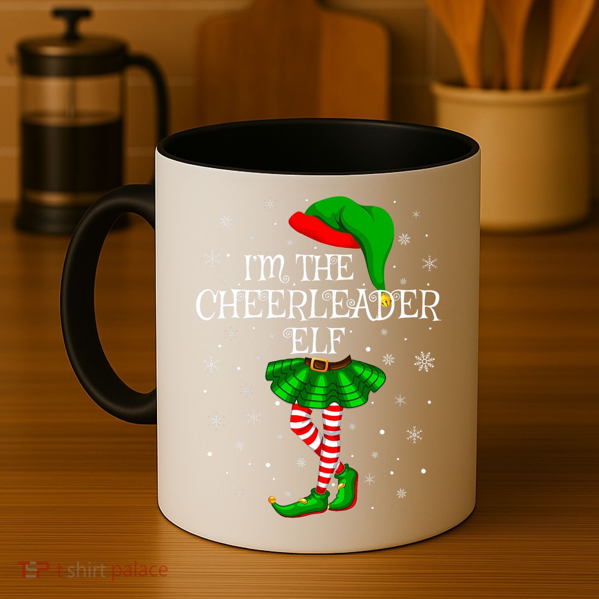Cheerleader Elf Christmas Matching Family Elf Coffee Mug