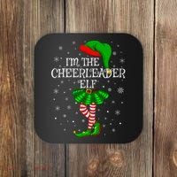 Cheerleader Elf Christmas Matching Family Elf Coaster thumb 0