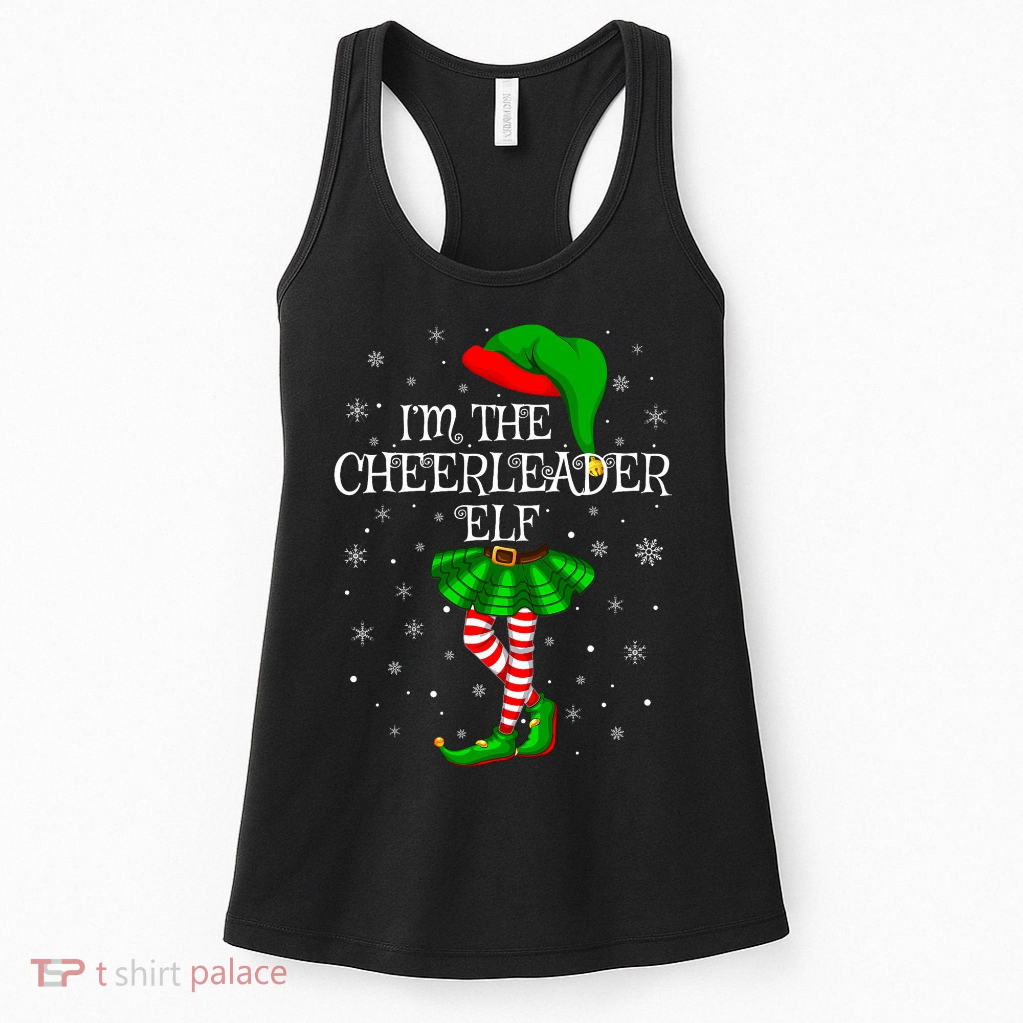 Cheerleader Elf Christmas Matching Family Elf Women's Tank Top