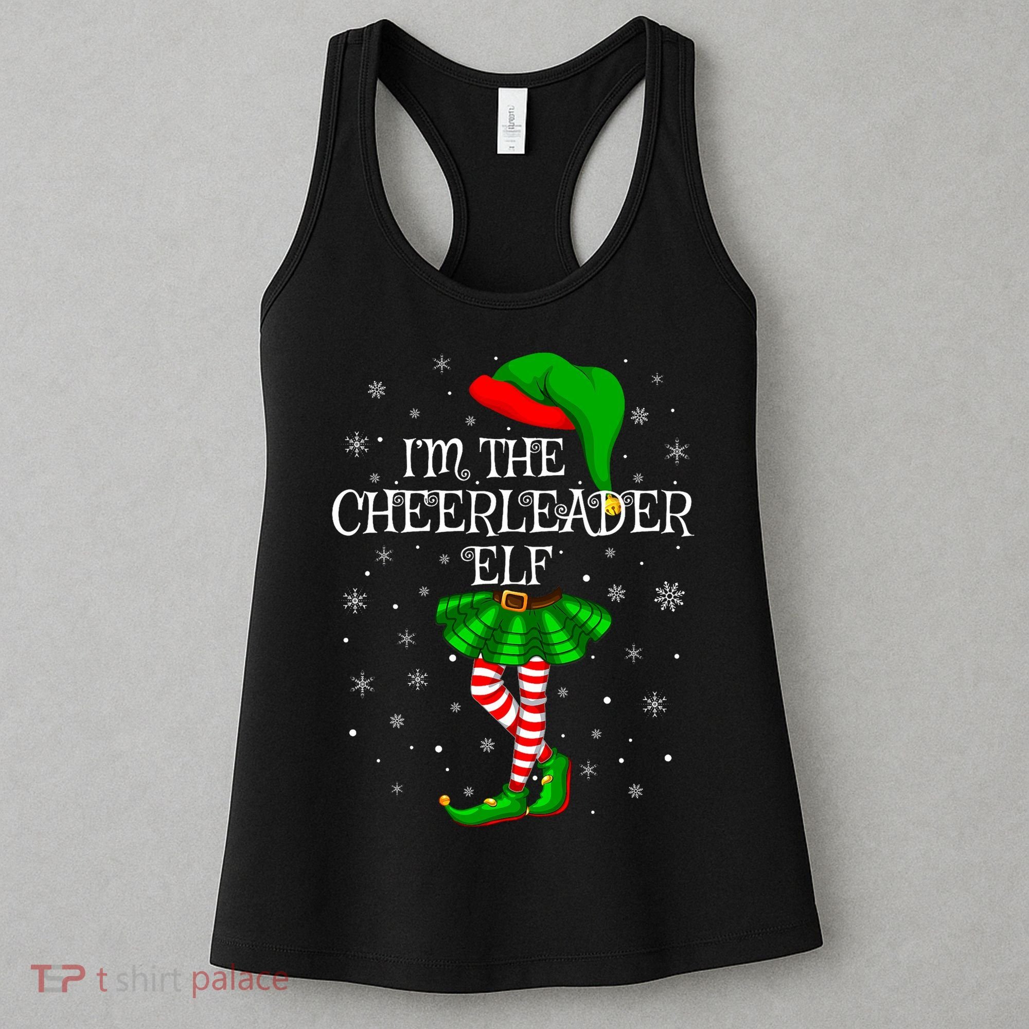 Cheerleader Elf Christmas Matching Family Elf Women's Tank Top