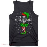 Cheerleader Elf Christmas Matching Family Elf Tank Top thumb 0