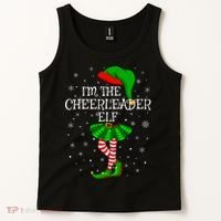 Cheerleader Elf Christmas Matching Family Elf Tank Top thumb 2