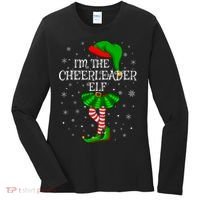Cheerleader Elf Christmas Matching Family Elf Women's Long Sleeve Shirt thumb 0