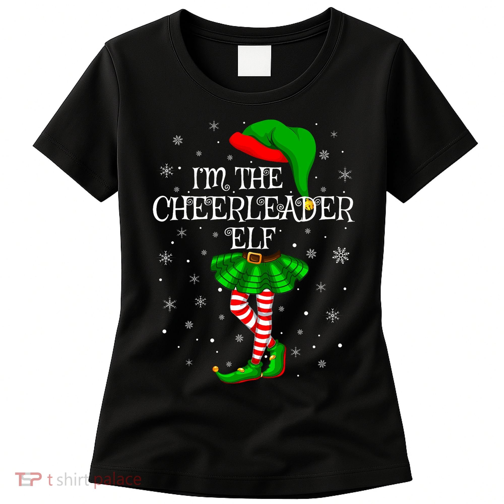 Cheerleader Elf Christmas Matching Family Elf Women's T-Shirt