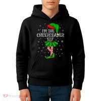 Cheerleader Elf Christmas Matching Family Elf Kids Hoodie thumb 4
