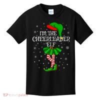 Cheerleader Elf Christmas Matching Family Elf Kids T-Shirt thumb 0