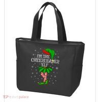 Cheerleader Elf Christmas Matching Family Elf Tote Bag thumb 3