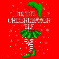 Cheerleader Elf Christmas Matching Family Elf Santa Hat thumb 1