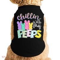 Cute Easter Chillin With My Peeps Candy Bunnies Doggie Tank thumb 0