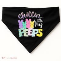Cute Easter Chillin With My Peeps Candy Bunnies USA-Made Doggie Bandana thumb 0