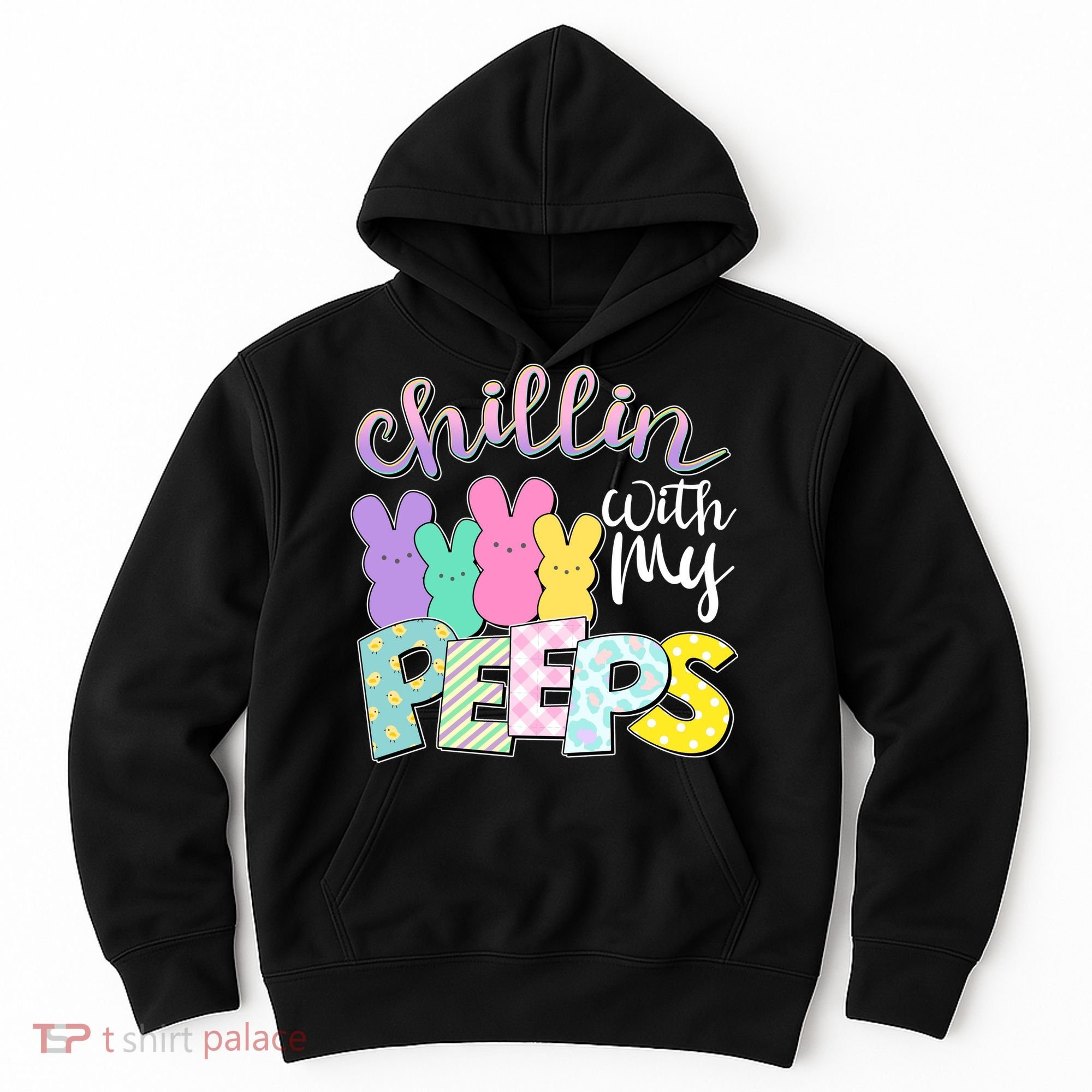 Cute Easter Chillin With My Peeps Candy Bunnies Hoodie