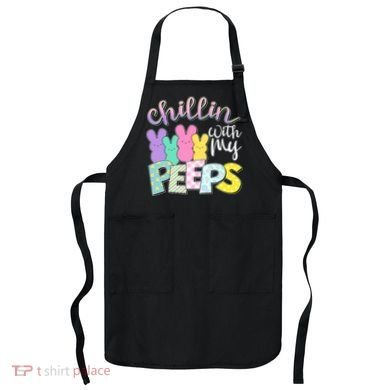 Cute Easter Chillin With My Peeps Candy Bunnies Apron