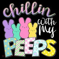 Cute Easter Chillin With My Peeps Candy Bunnies Apron thumb 3