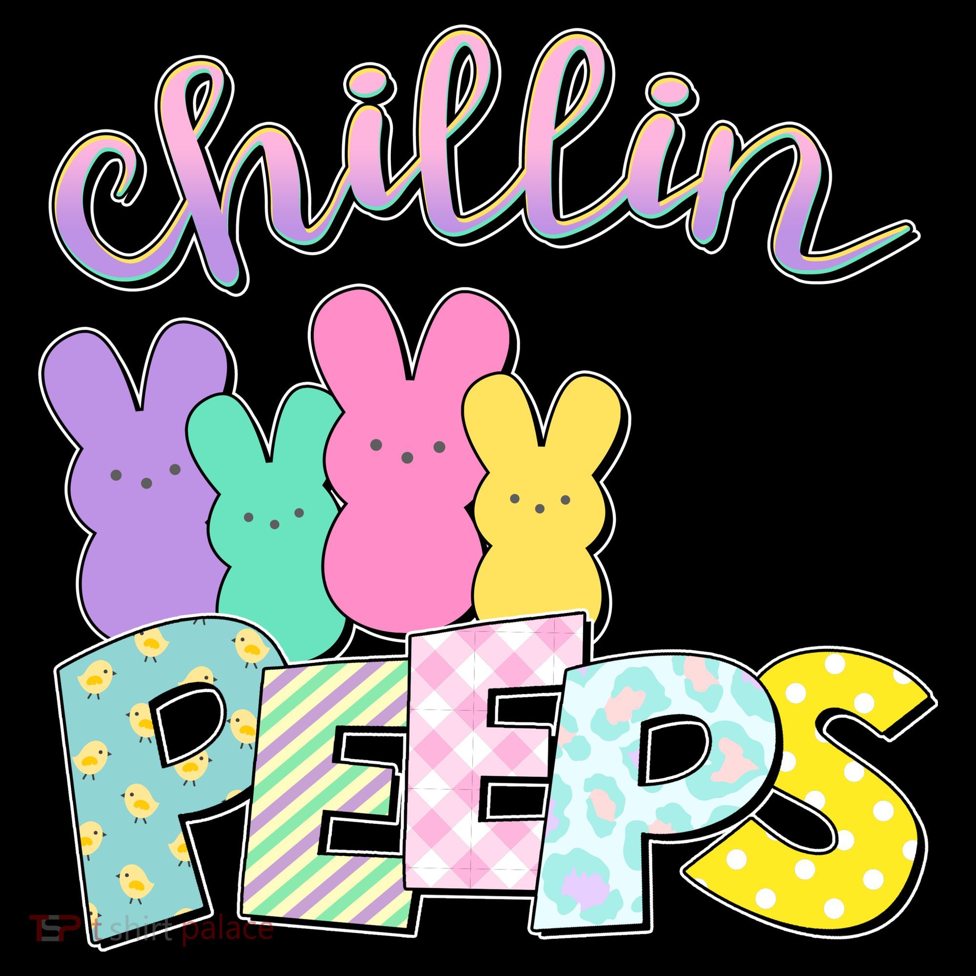 Cute Easter Chillin With My Peeps Candy Bunnies Coffee Mug