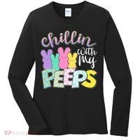 Cute Easter Chillin With My Peeps Candy Bunnies Women's Long Sleeve Shirt thumb 0