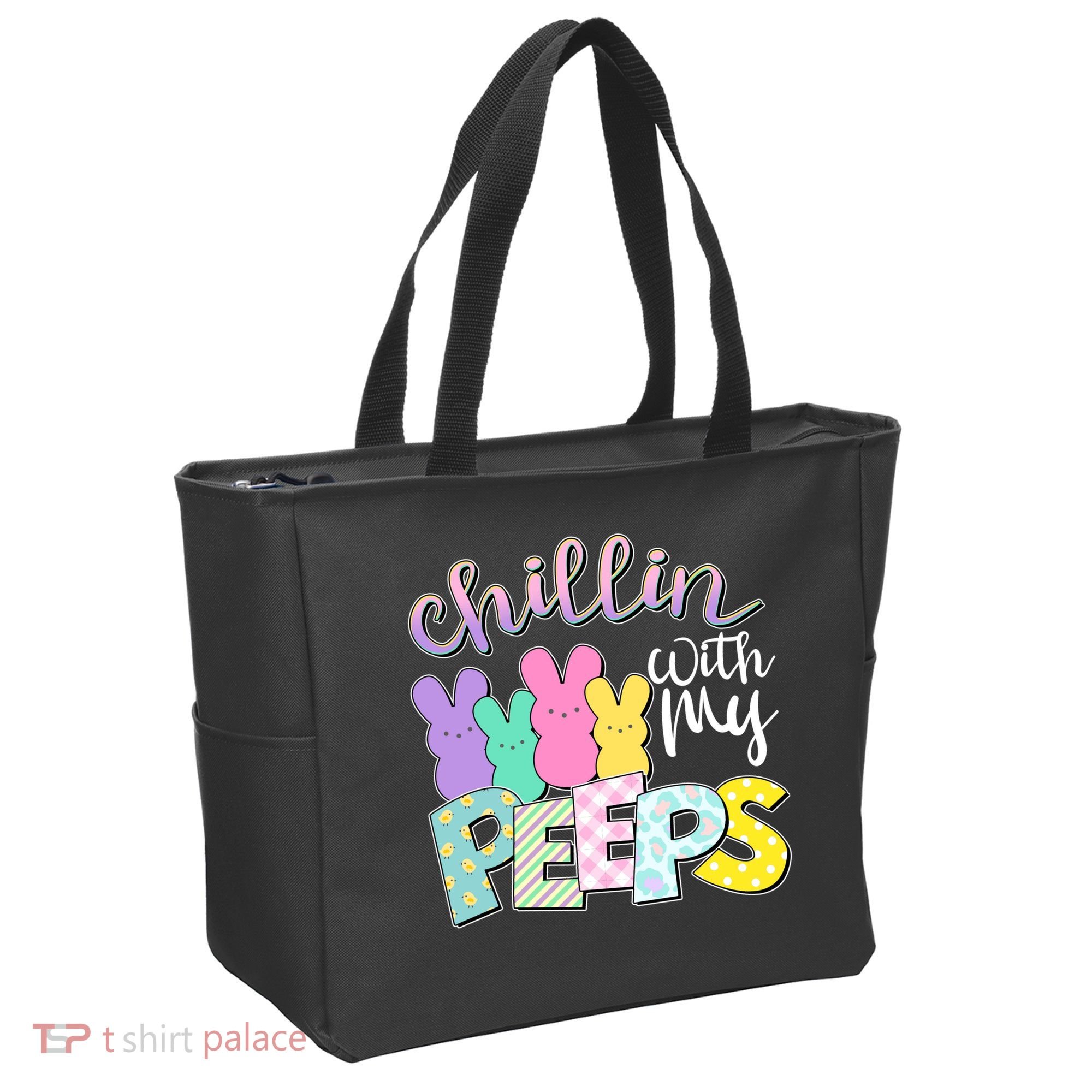 Cute Easter Chillin With My Peeps Candy Bunnies Tote Bag