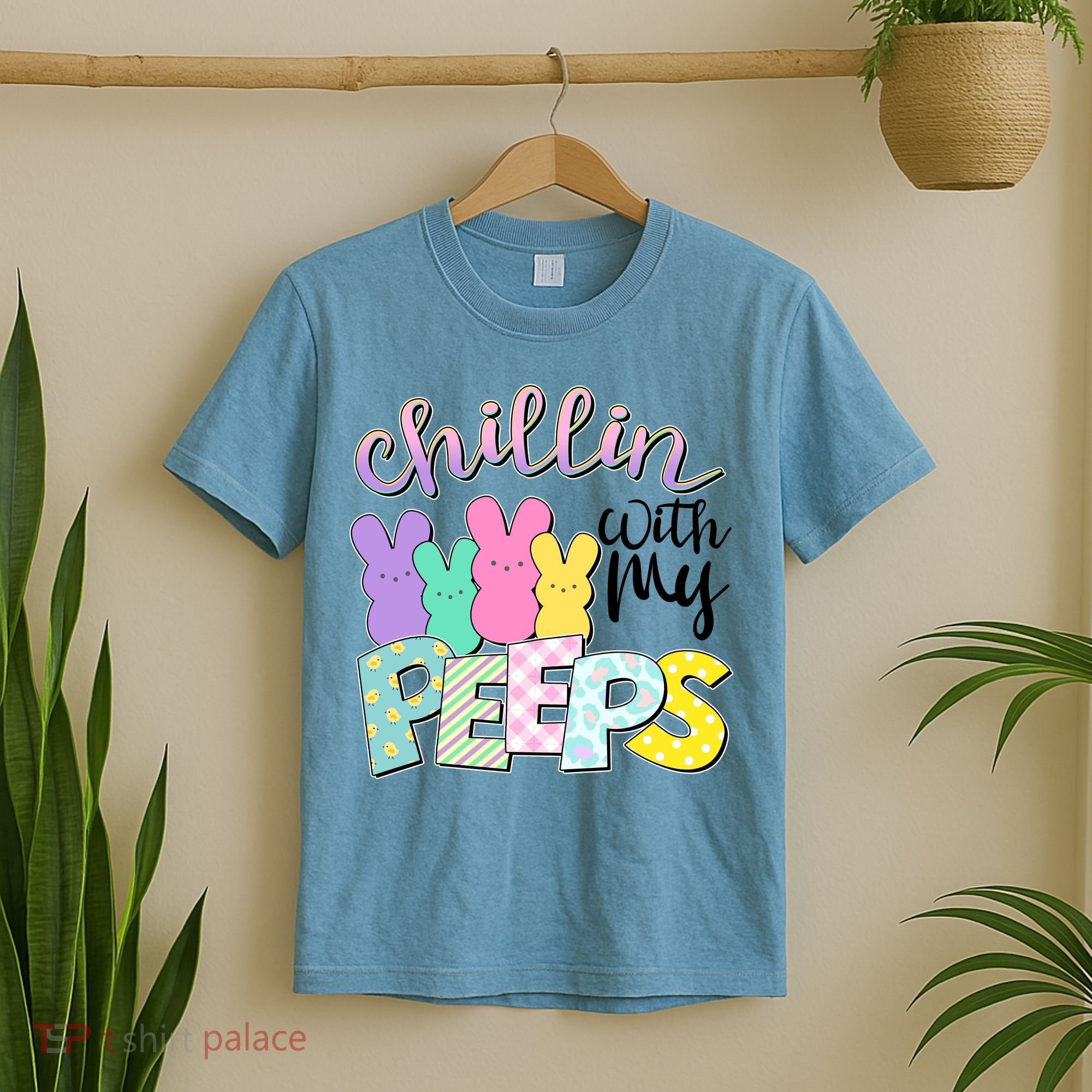 Cute Easter Chillin With My Peeps Candy Bunnies T-Shirt