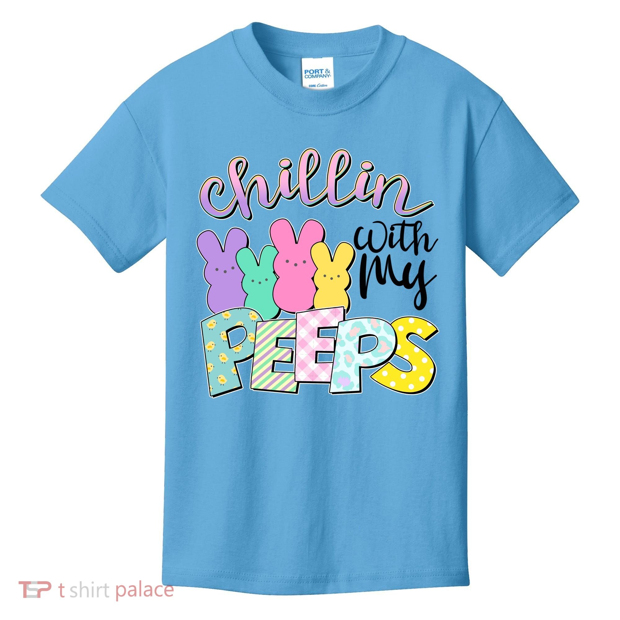 Cute Easter Chillin With My Peeps Candy Bunnies Kids T-Shirt