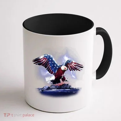 Cyborg Eagle Coffee Mug back