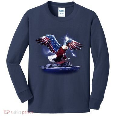 Cyborg Eagle Kids Long Sleeve Shirt