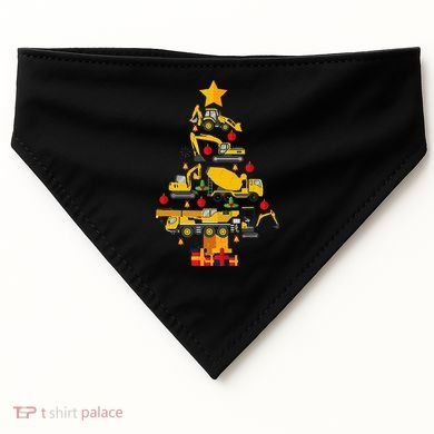 Construction Excavator Christmas Tree USA-Made Doggie Bandana