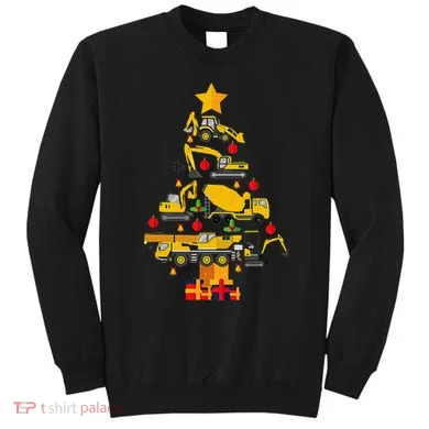 Construction Excavator Christmas Tree Sweatshirt