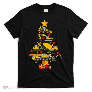 Construction Excavator Christmas Tree T-Shirt