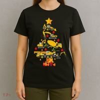Construction Excavator Christmas Tree T-Shirt thumb 4
