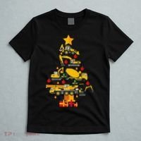 Construction Excavator Christmas Tree T-Shirt thumb 5