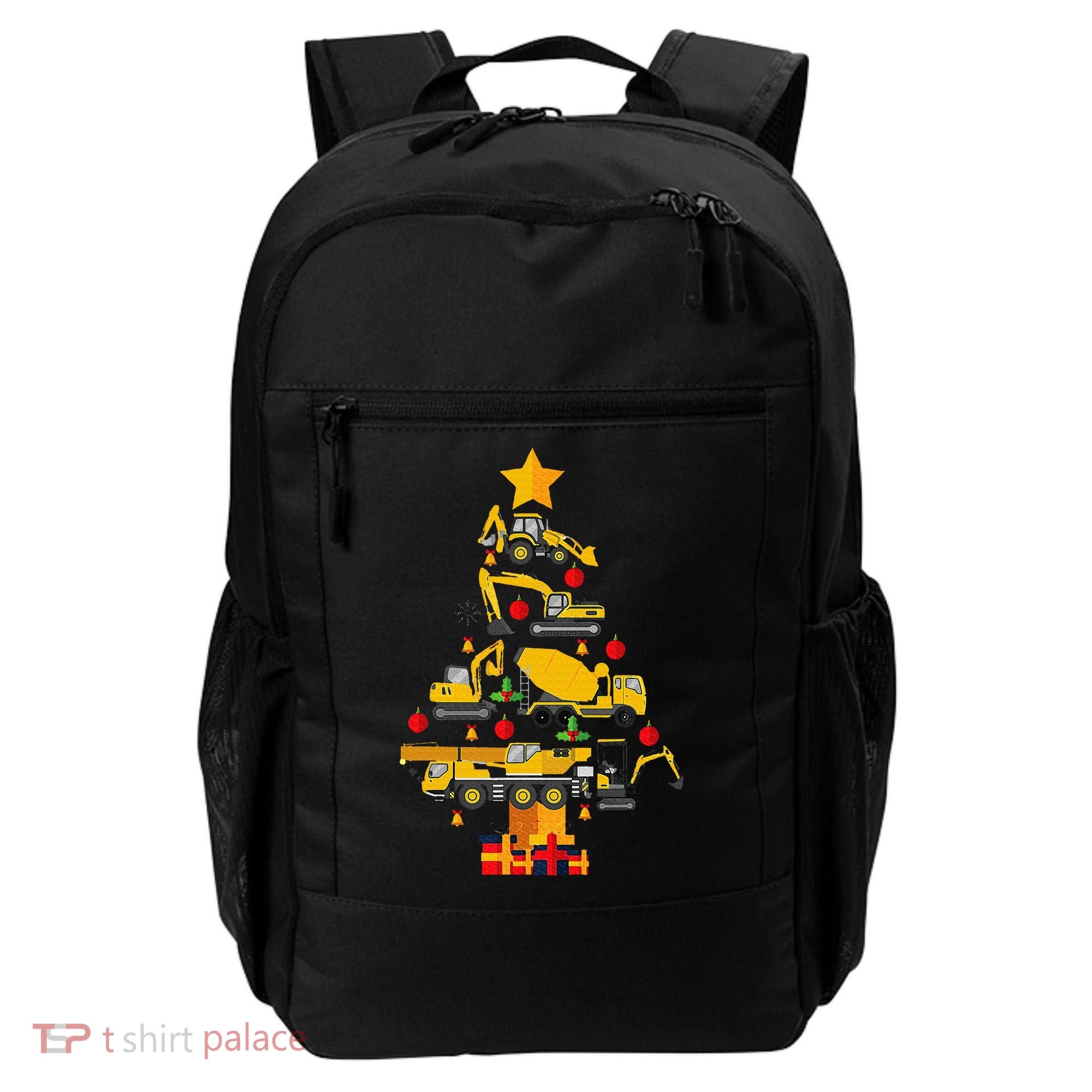 Construction Excavator Christmas Tree Backpack